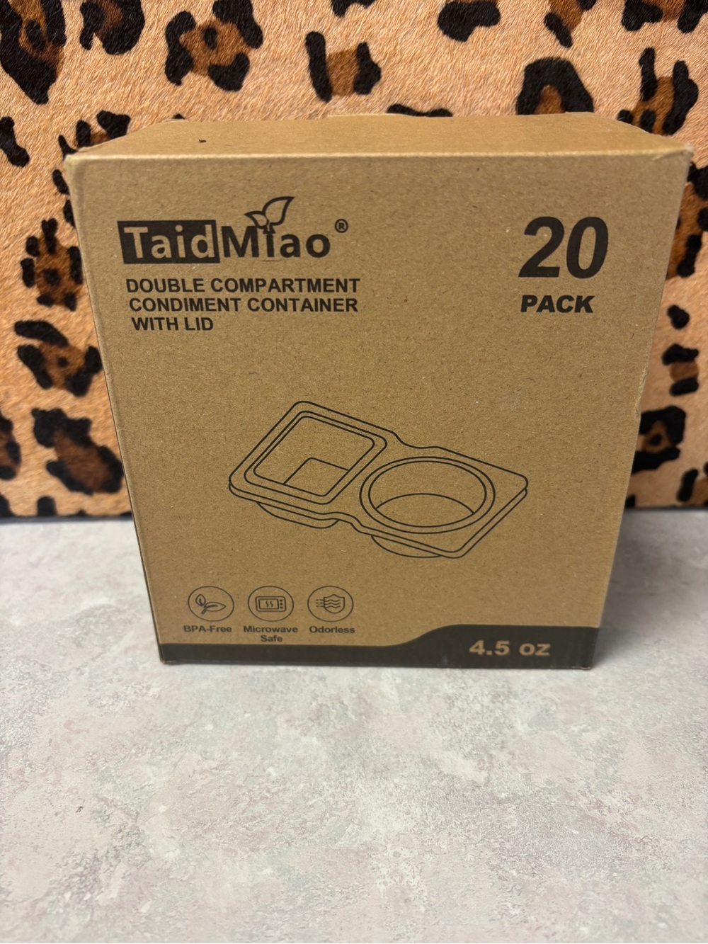 TaidMiao 20 Pack Double Compartment Condiment Containers w/ Lids 4.5 oz - Sealed